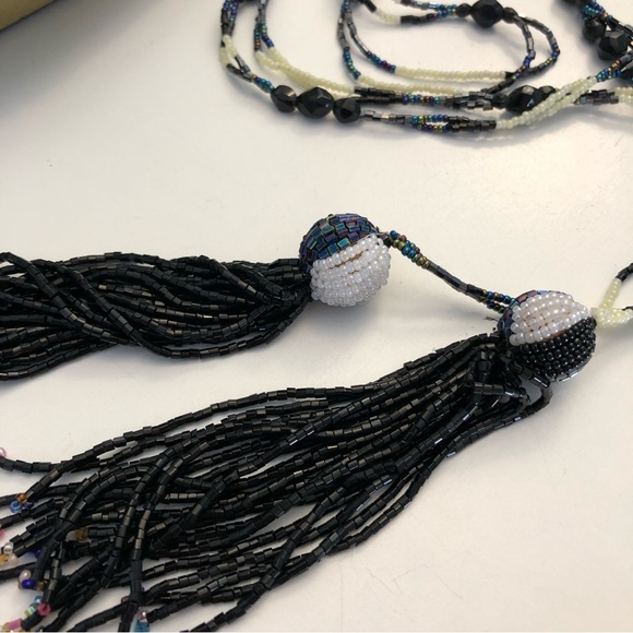 Long beaded Wrap Belt With Tassels - Picture 3 of 5